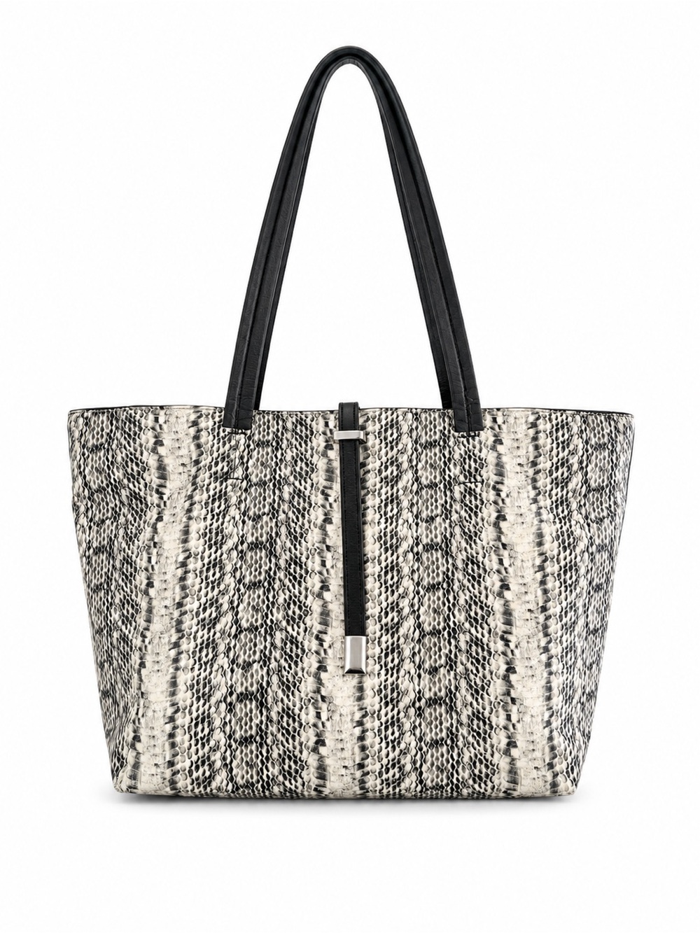 Vince Camuto Leila Ivory Snakeskin Print Tote Shoulder Bag Large